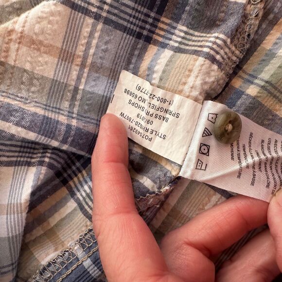 RedHead Brand Co Men’s 2XL Plaid Short Sleeve Shirt Blue Tan Cotton Outdoor - Picture 6 of 6